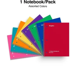 Subject Notebooks|Staples 1-Subject Notebooks, 8