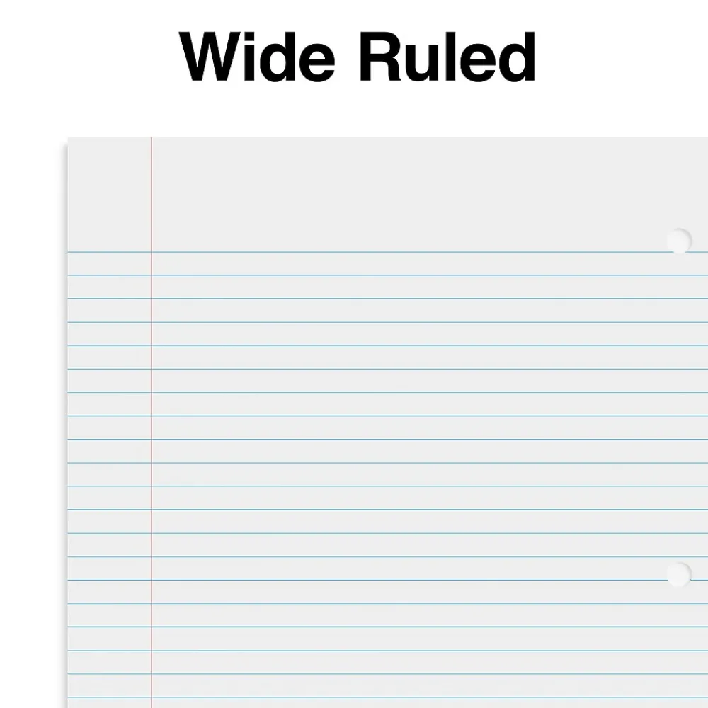 Subject Notebooks|Staples ® 3-Subject Subject Notebooks, 8" x 10.5", Wide Ruled, 150 Sheets, Assorted Colors (14574M)
