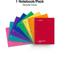 Subject Notebooks|Staples ® 1-Subject Subject Notebooks, 8