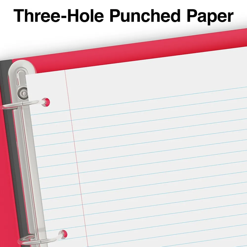 Filler Paper|Staples Wide Ruled Filler Paper, 8" x 10.5", White, 120 Sheets/Pack, 36 Packs/Carton (TR37426)