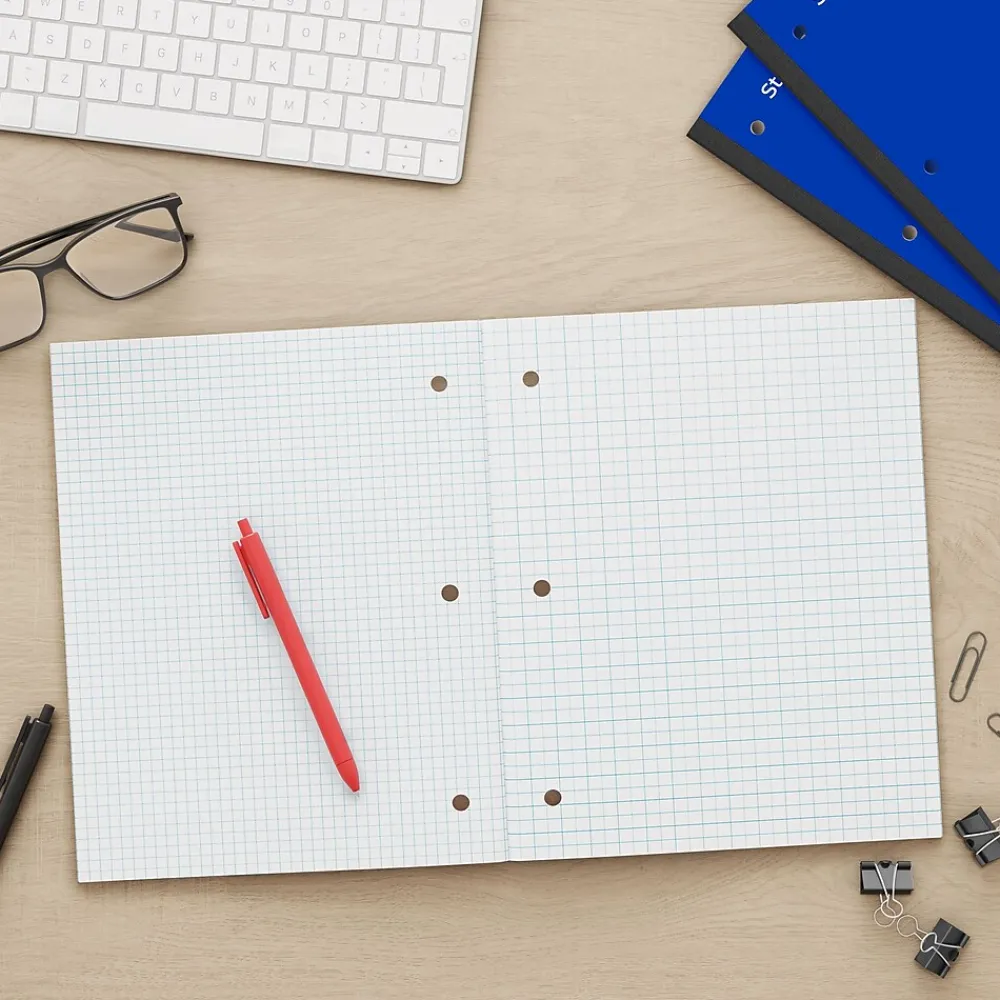 Subject Notebooks|Staples Wireless 1-Subject Notebook, 8.5" x 11", Graph Ruled, 80 Sheets, (ST58382) Blue