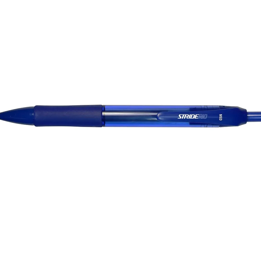 Pens|Stride Rio Retractable Gel Pen, Medium Point, Blue Ink, Dozen (52002)