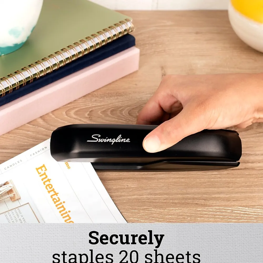 Staplers|Swingline Eco Friendly Desktop Stapler, 15-Sheet Capacity, Black (54501)