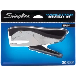 Staplers|Swingline Premium Soft Grip Hand Stapler, Heavy Use, 20 Sheet Capacity, Black (29950)