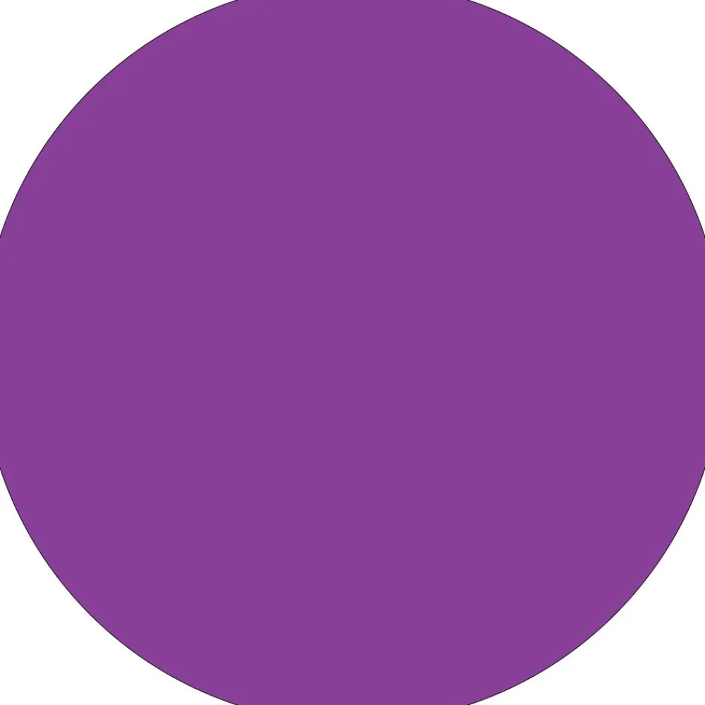 Labels|Tape Logic 4" Circle Inventory Circle Label, Purple, 500/Roll