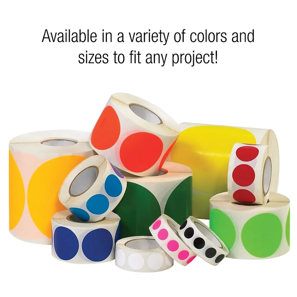 Labels|Tape Logic 4" Circle Inventory Circle Label, Purple, 500/Roll