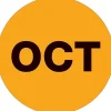 Labels|Tape Logic 2" Circle "OCT" Months of the Year Label, Fluorescent Orange, 500/Roll