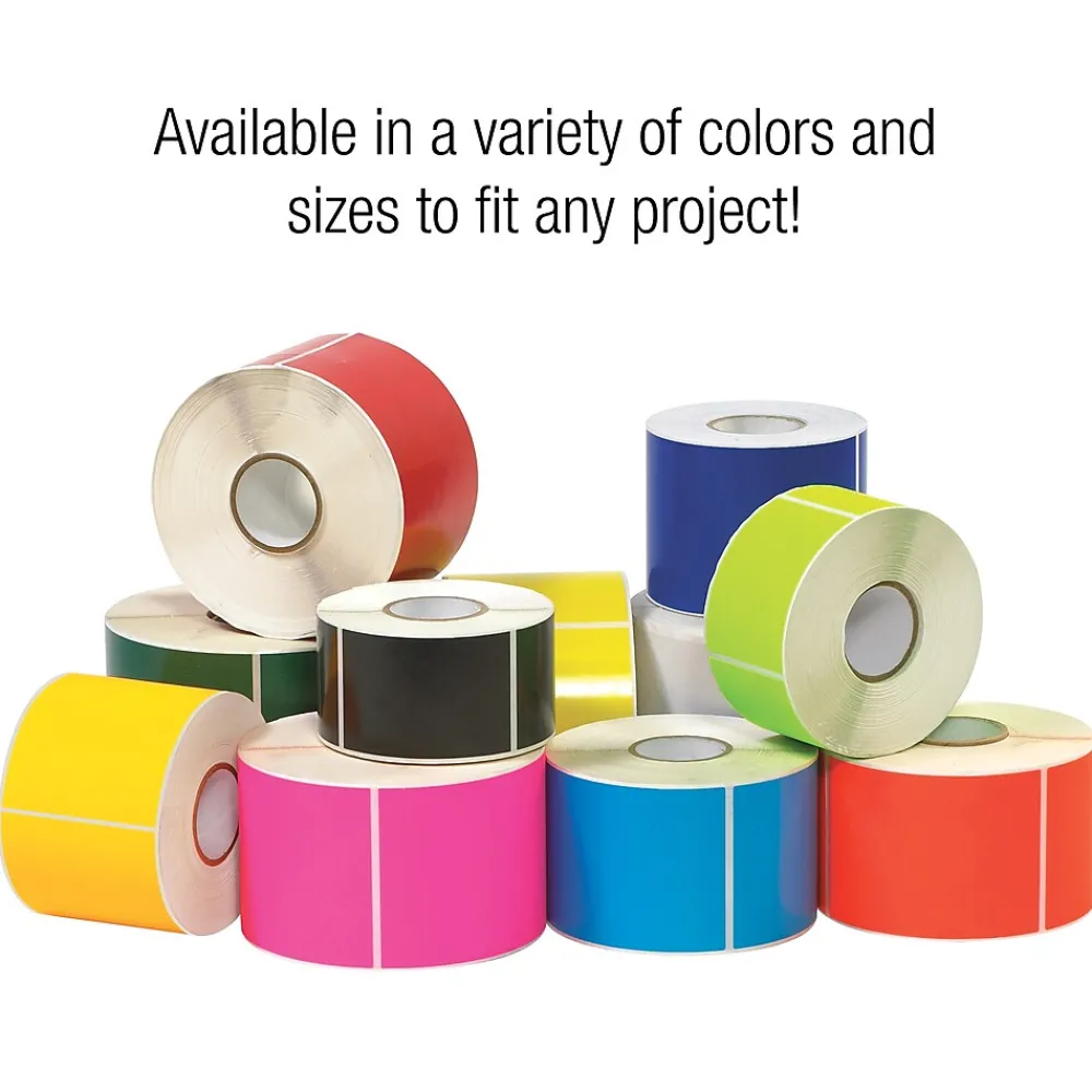 Labels|Tape Logic 5" x 3" Rectangle Inventory Label, Fluorescent Red, 500/Roll