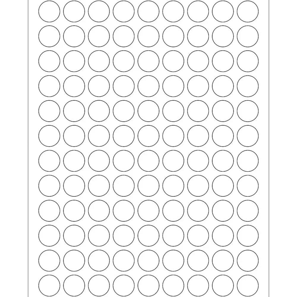 Labels|Tape Logic ® Removable Circle Laser Labels, 3/4", White, 10800/Case (LL294)