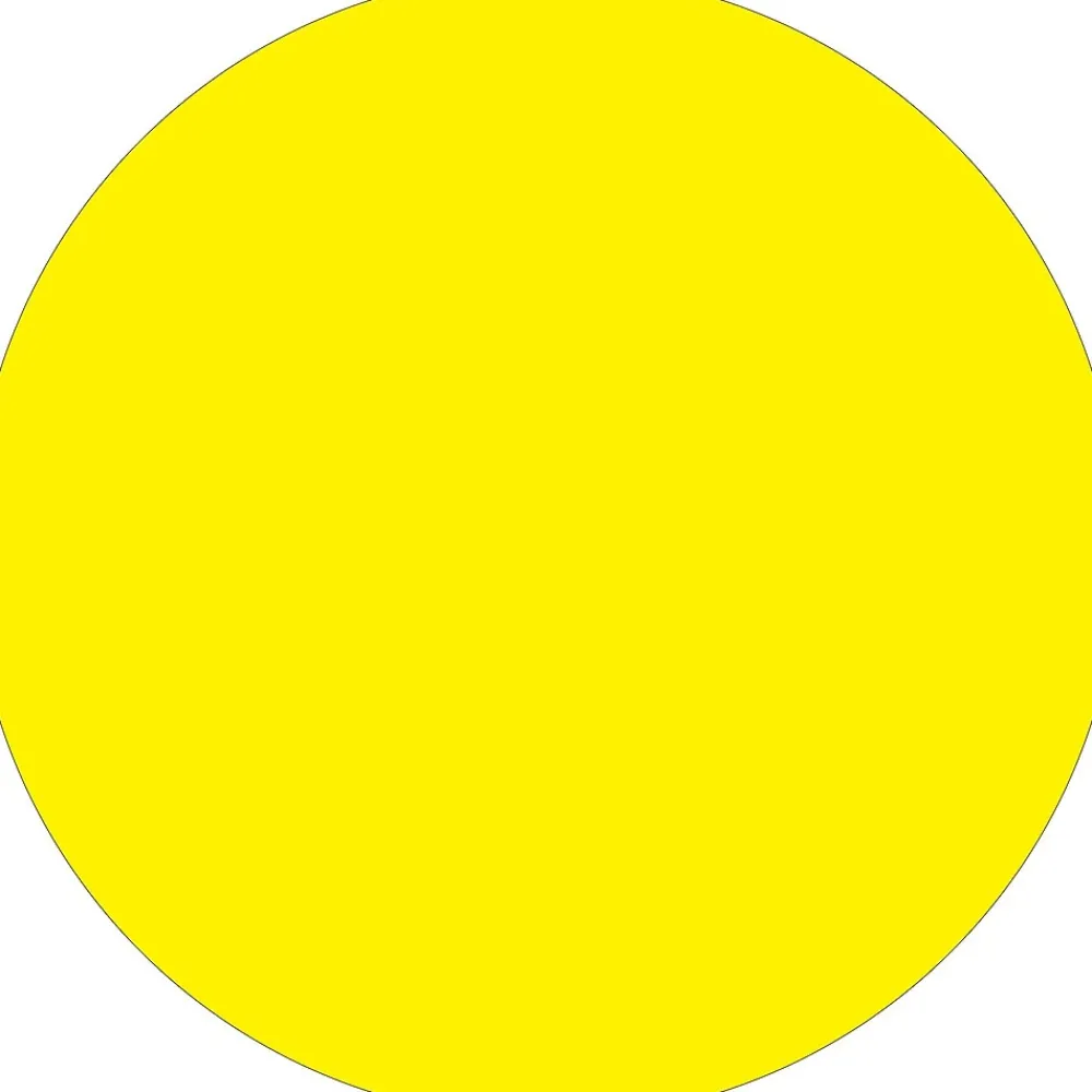 Labels|Tape Logic Removable Labels, 2" Circle, Fluorescent Yellow, 500 /Roll (DL1390FY)