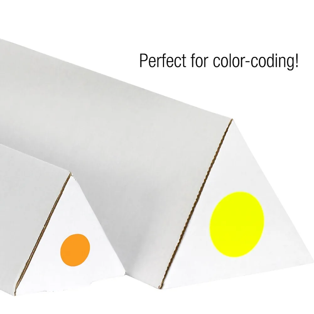 Labels|Tape Logic Removable Labels, 2" Circle, Fluorescent Yellow, 500 /Roll (DL1390FY)