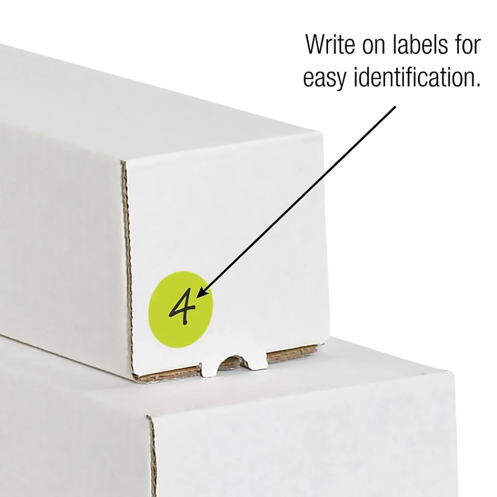 Labels|Tape Logic Removable Labels, 1" Circle, Fluorescent Green, 500 /Roll (DL1389FG)
