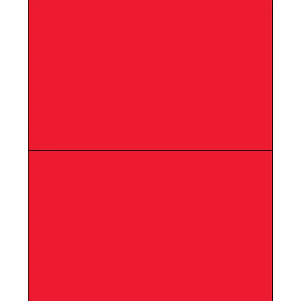 Labels|Tape Logic ® Removable Rectangle Laser Labels, 8 1/2" x 5 1/2", Fluorescent Red, 200/Case (LL415RD)