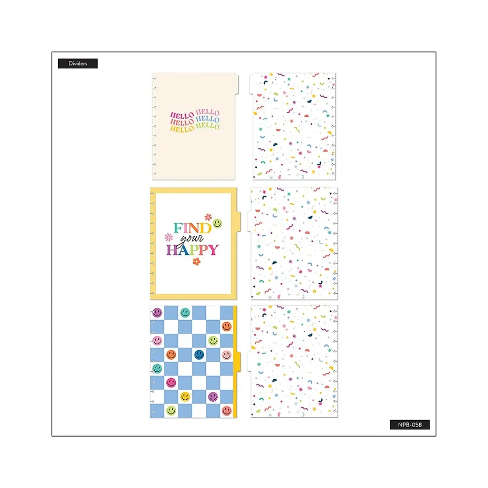 Composition Notebooks|The Happy Planner Happy Brights Notebook, 8.5" x 11", Dotted, 60 Sheets, Multicolor (NPB-058)