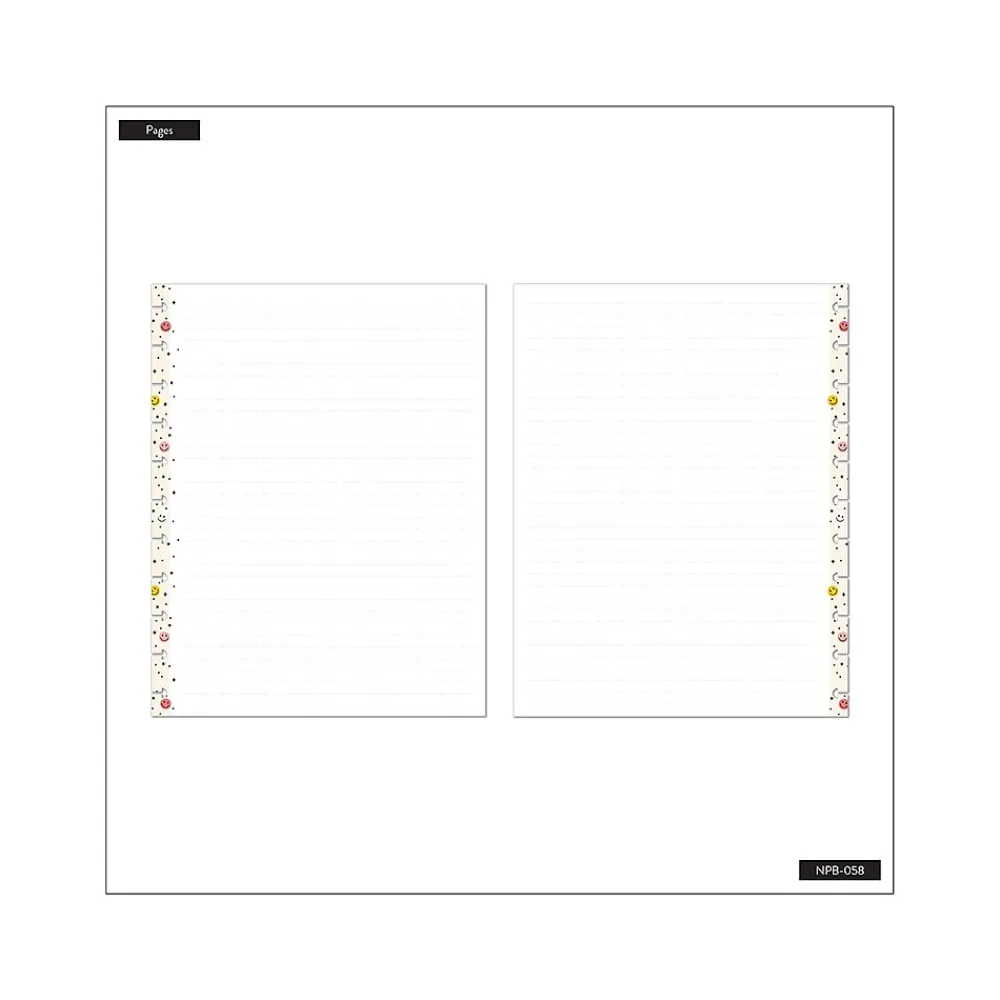 Composition Notebooks|The Happy Planner Happy Brights Notebook, 8.5" x 11", Dotted, 60 Sheets, Multicolor (NPB-058)