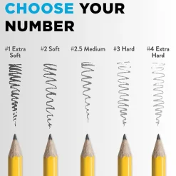 Pencils|Ticonderoga The World's Best Pencil Wooden Pencil, 2.2mm, #2.5 Medium Lead, Dozen (X13885X)