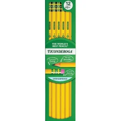 Pencils|Ticonderoga The World's Best Pencil Wooden Pencil, 2.2mm, #3 Hard Lead, Dozen (X13883X)