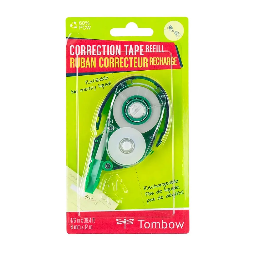 Correction & White-Out|Tombow MONO Correction Tape Refill, White (68666)