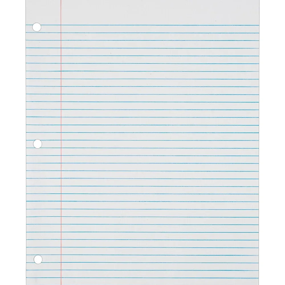 Filler Paper|TOPS College Ruled Filler Paper, 8.5" x 11", 3-Hole Punched, 500 Sheets/Pack (62349)