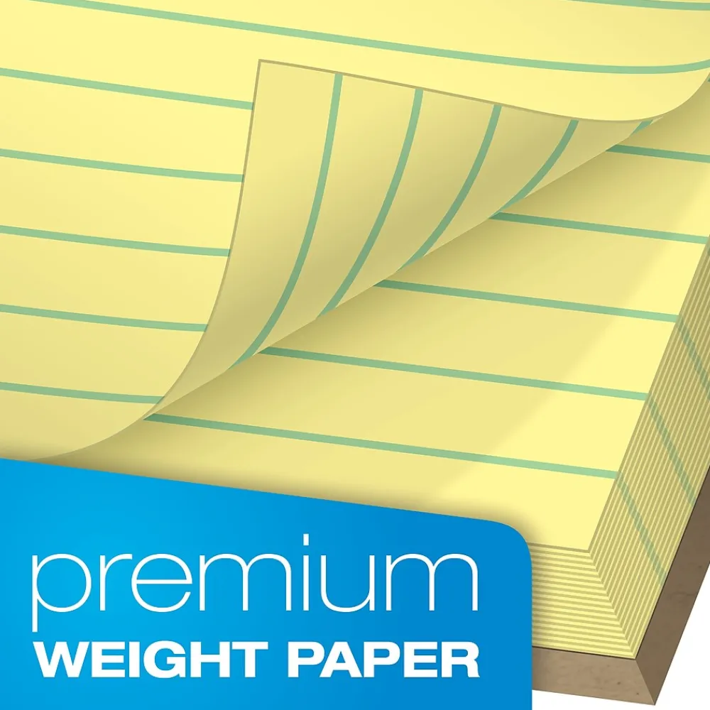 Notepads|TOPS Docket Gold Notepads, 8.5" x 11.75", Canary, 50 Sheets/Pad, 12 Pads/Pack (63950)