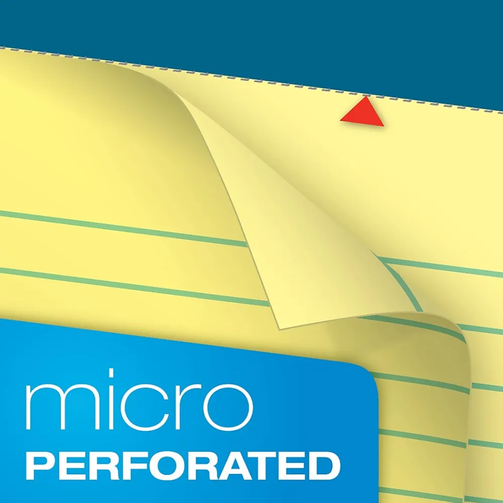 Notepads|TOPS Docket Notepads, 8.5" x 11.75", Wide, Canary, 100 Sheets/Pad, 6 Pads/Pack (TOP 63387)