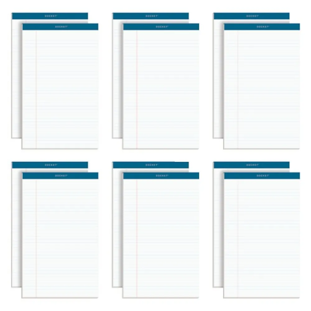 Notepads|TOPS Docket Writing Pads, 8-1/2" x 14", White, 50 Sheets/Pad, 12 Pads/Pack (63590)