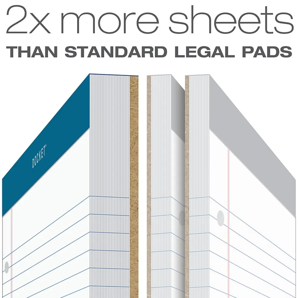 Notepads|TOPS Double Docket Notepad, 8.5" x 11.75", College, White, 100 Sheets/Pad (TOP 63384)