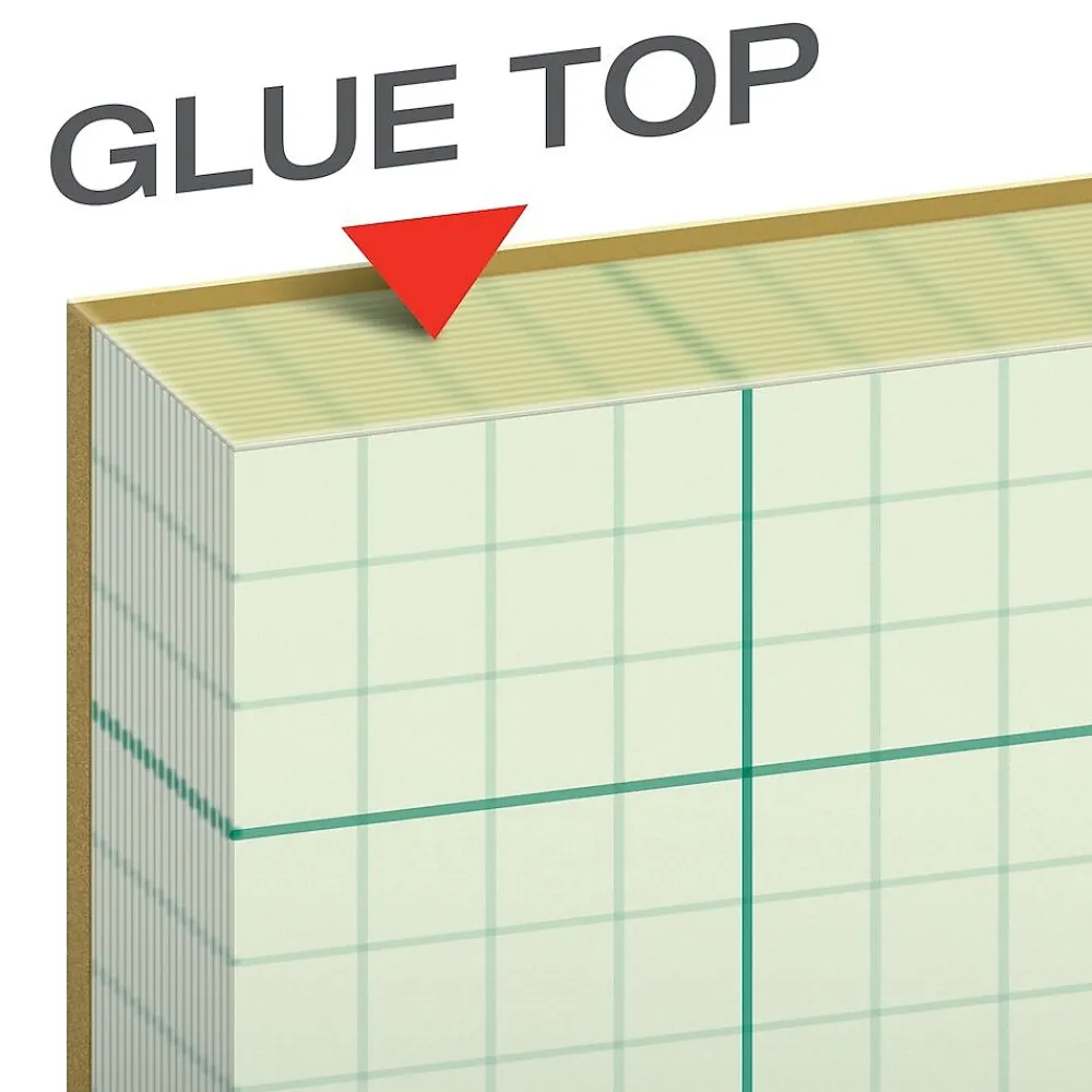 Notepads|TOPS Engineering Computation Notepad, 8.5" x 11", Graph Ruled, Green tint, 100 Sheets/Pad (TOP 35500)