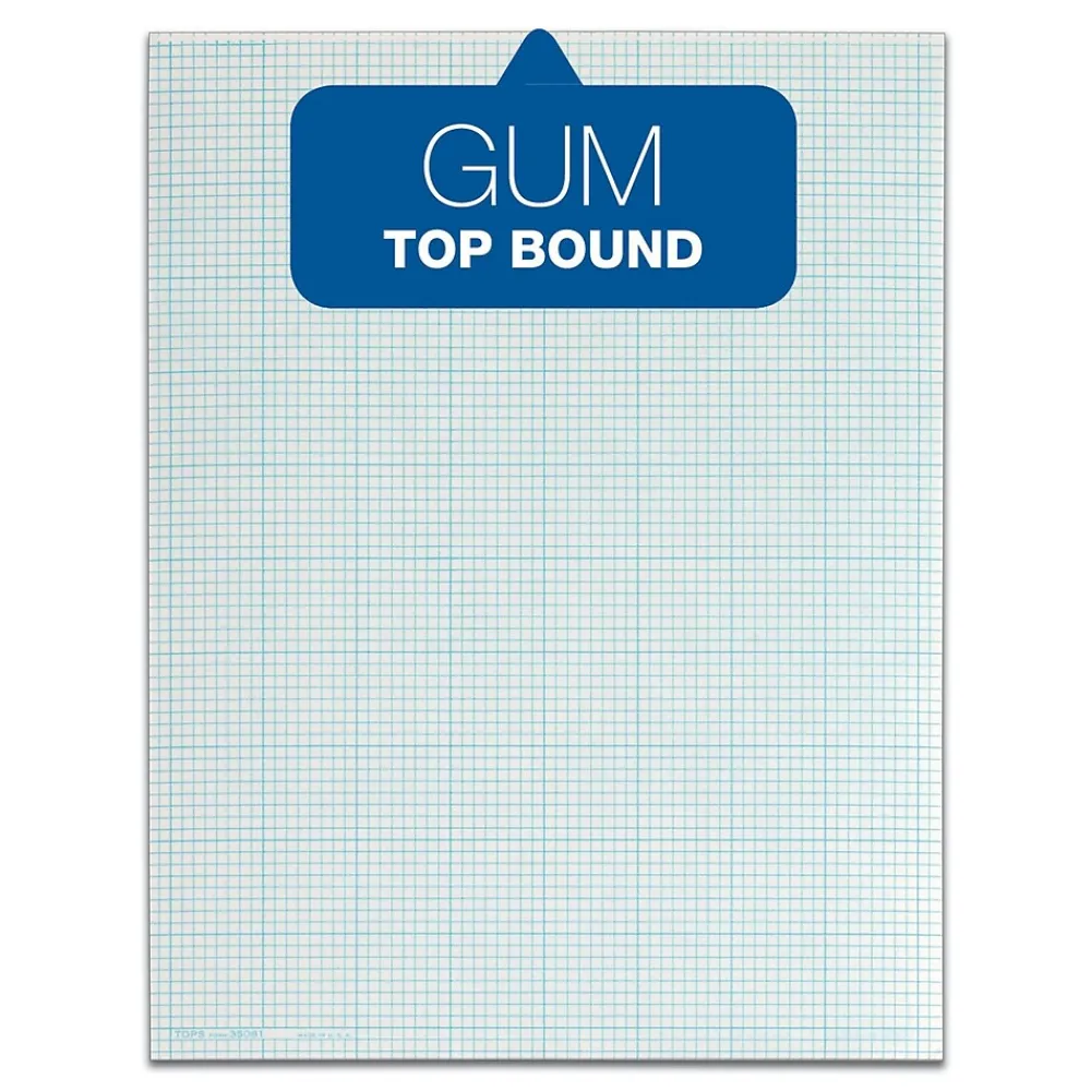 Notepads|TOPS Notepad, 8.5" x 11", Graph Ruled, White, 50 Sheets/Pad (35081)