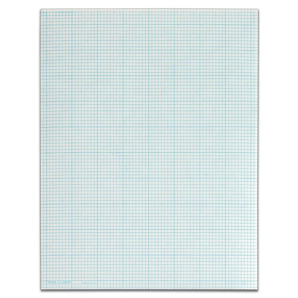 Notepads|TOPS Notepad, 8.5" x 11", Graph Ruled, White, 50 Sheets/Pad (35081)