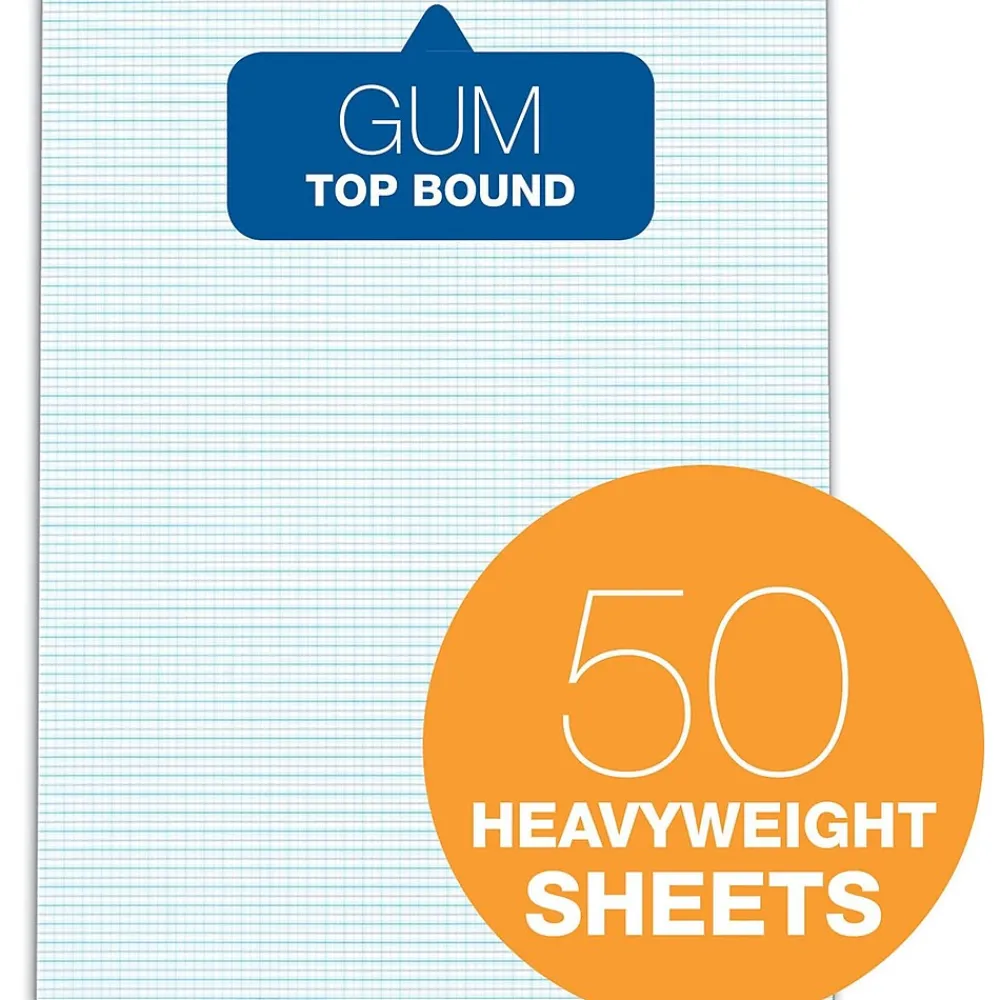 Notepads|TOPS Notepad, 8.5" x 11", Graph Ruled, White, 50 Sheets/Pad (33101)