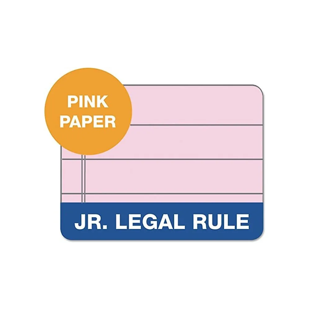 Notepads|TOPS Prism+ Legal Notepads, 5" x 8", Narrow Ruled, Pink, 50 Sheets/Pad, 12 Pads/Pack (63050)