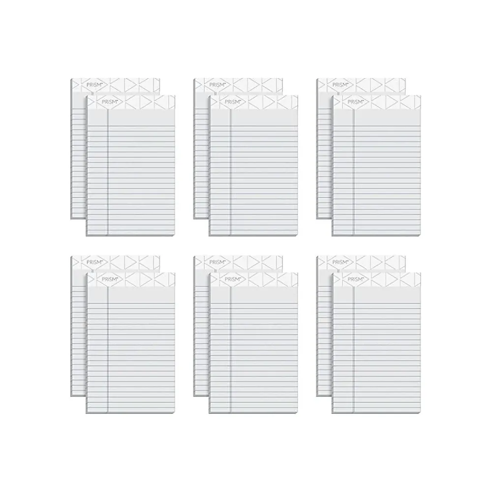 Notepads|TOPS Prism+ Legal Notepads, 5" x 8", Narrow Ruled, Gray, 50 Sheets/Pad, 12 Pads/Pack (63060)