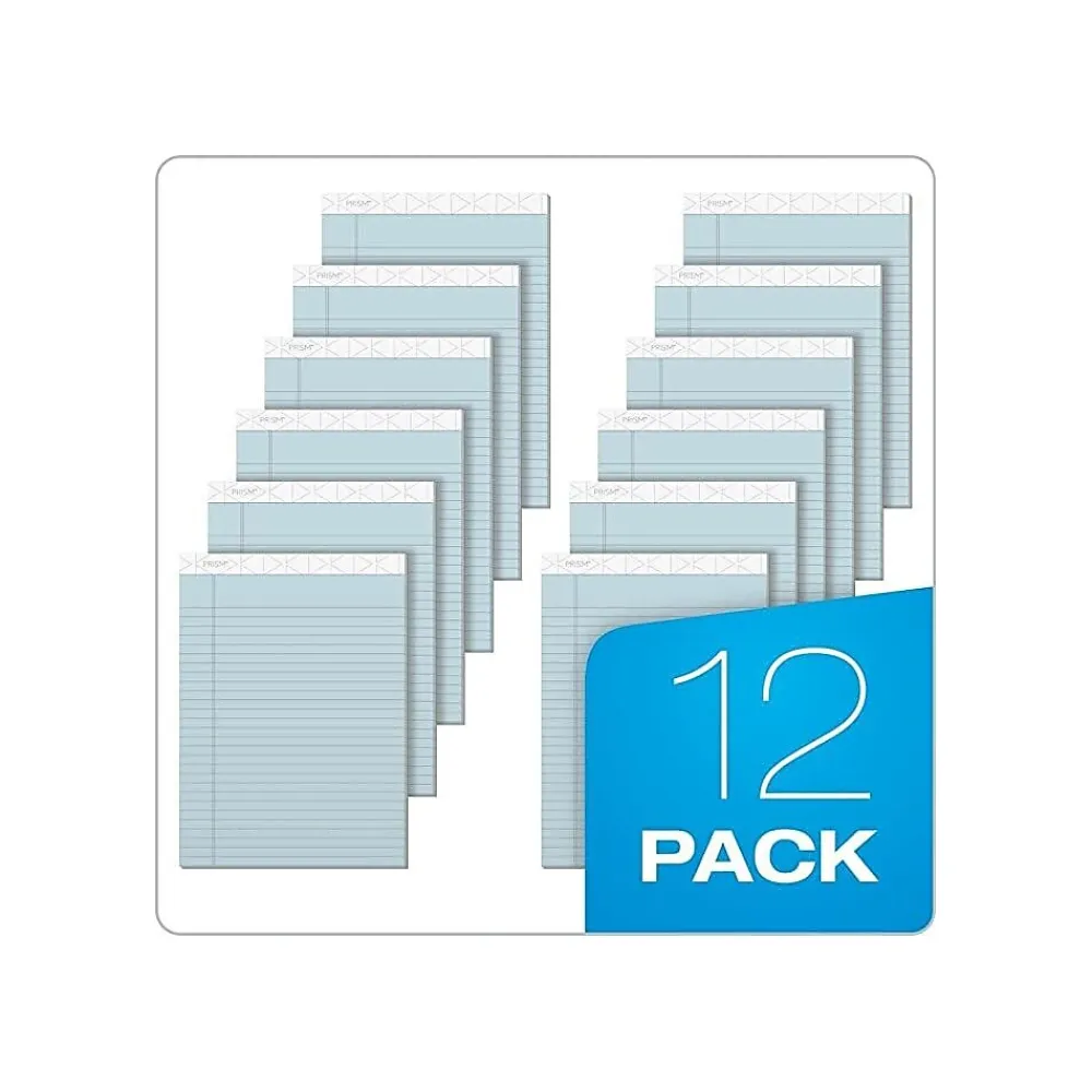 Notepads|TOPS Prism+ Notepads, 8.5" x 11.75", Wide, , 50 Sheets/Pad, 12 Pads/Pack (TOP63120) Blue