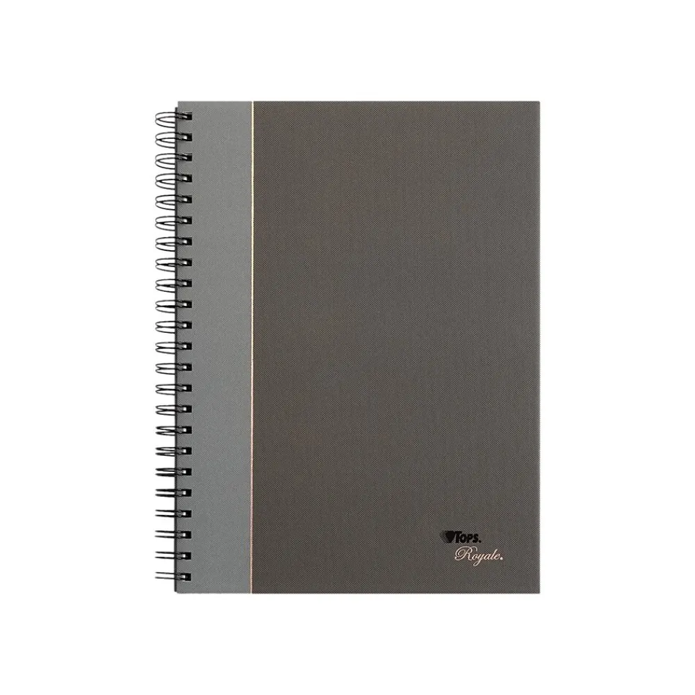 Notebooks|TOPS Royale Professional Notebooks, 8.25" x 11.75", College Ruled, 96 Sheets, Gray/Silver (25332)