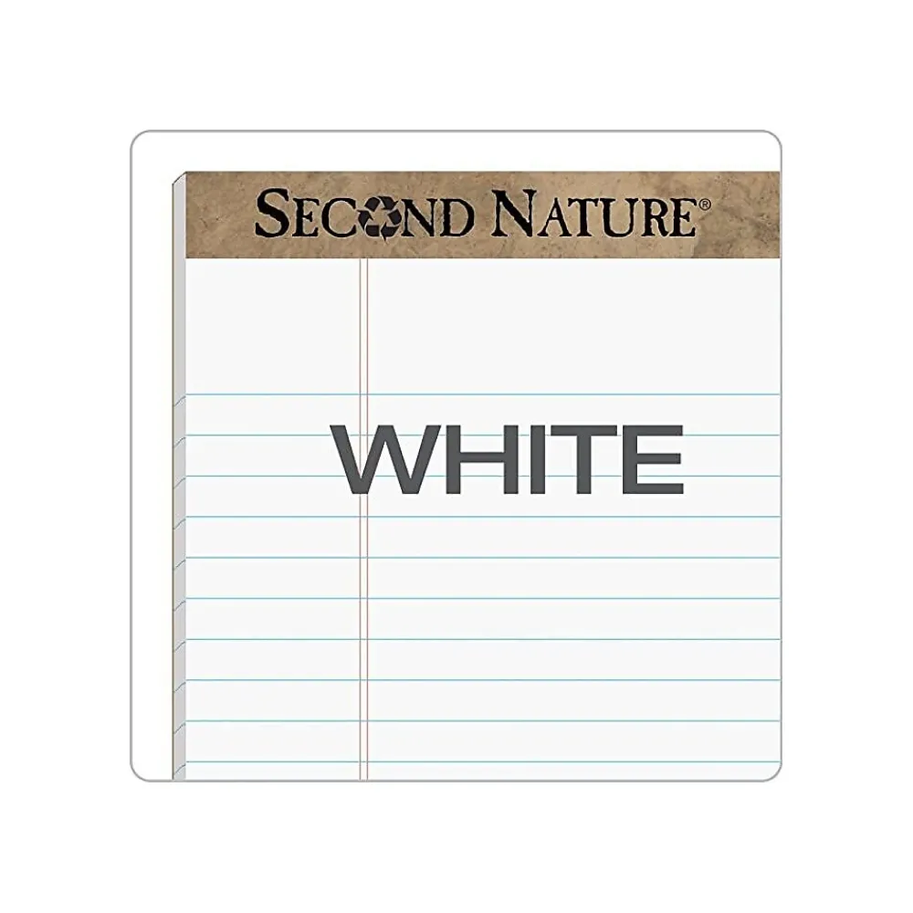 Notepads|TOPS Second Nature Notepad, 8.5" x 11.75", Wide Ruled, White, 50 Sheets/Pad, Dozen (74880)