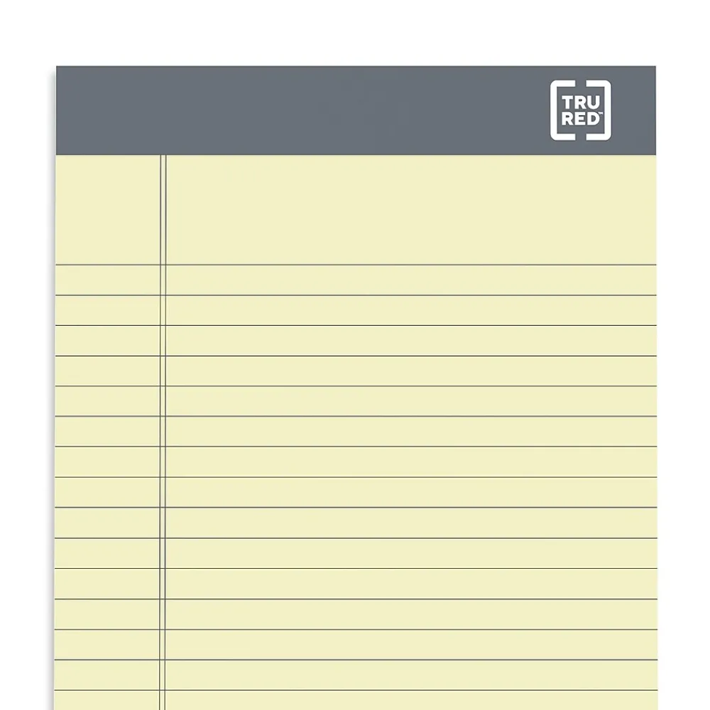 Notepads|TRU RED ™ Notepad, 5" x 8", Narrow Ruled, , 50 Sheets/Pad, 6 Pads/Pack (TR57357) Canary