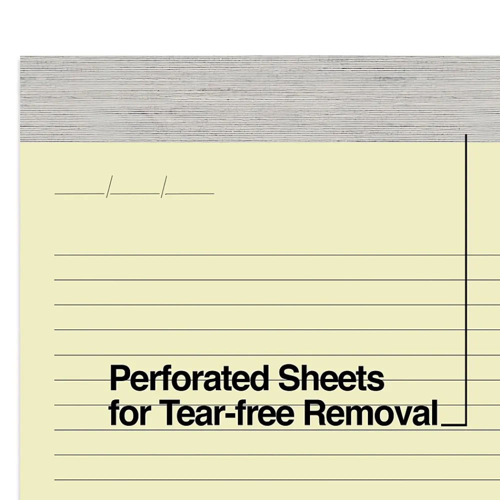 Notepads|TRU RED ™ Notepads, 8.5" x 14", Wide Ruled, , 50 Sheets/Pad, 12 Pads/Pack (TR57386) Canary