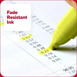 Highlighters|TRU RED ™ Pocket Stick Highlighter with Grip, Chisel Tip, Yellow, Dozen (TR54580)
