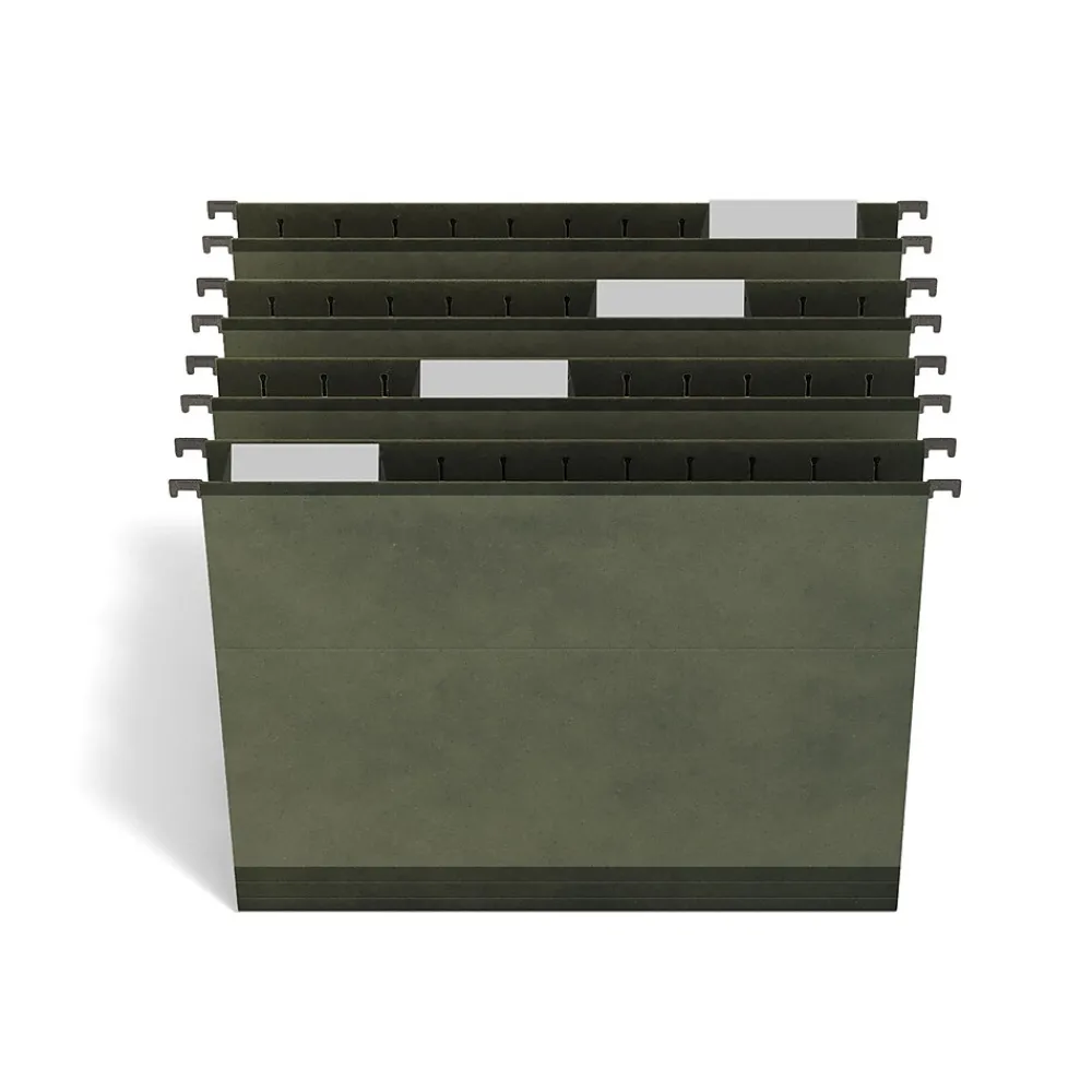 Hanging File Folders|TRU RED ™ Premium Hanging File Folder, 5-Tab, Letter Size, Standard Green, 20/Pack (TR45538)