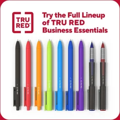 Pens|TRU RED ™ Retractable Quick Dry Gel Pen, Extra Fine Point, 0.38mm, Black, 5/Pack (TR56951)