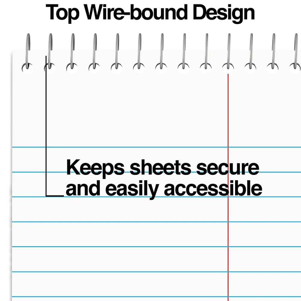Notepads|TRU RED ™ Steno Pad, 6" x 9", Gregg Ruled, Kraft, 80 Sheets/Pad, Dozen (TR59940/TR58190)