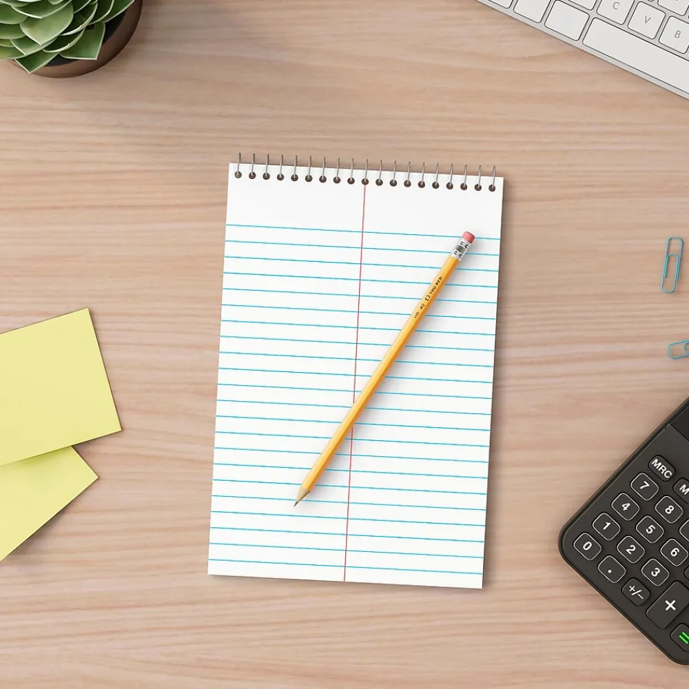 Notepads|TRU RED ™ Steno Pad, 6" x 9", Gregg Ruled, Kraft, 80 Sheets/Pad, Dozen (TR59940/TR58190)