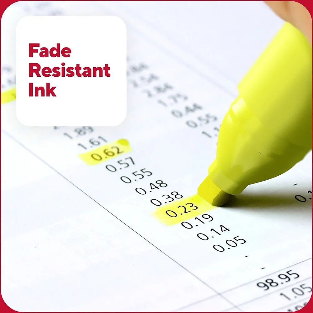 Highlighters|TRU RED ™ Tank Highlighter with Grip, Chisel Tip, Yellow, 36/Pack (TR54581)
