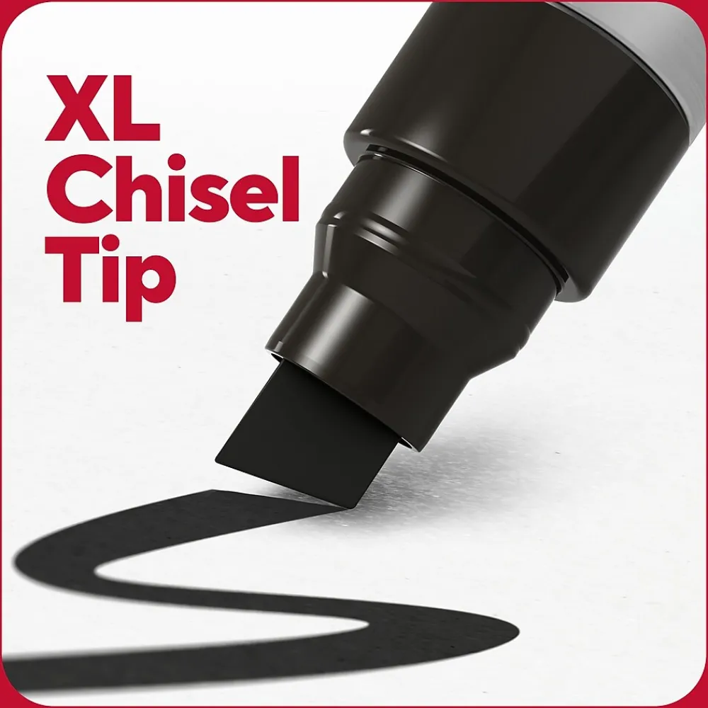 Markers|TRU RED ™ XL Tank Permanent Marker, Chisel Tip, Black (TR56933)