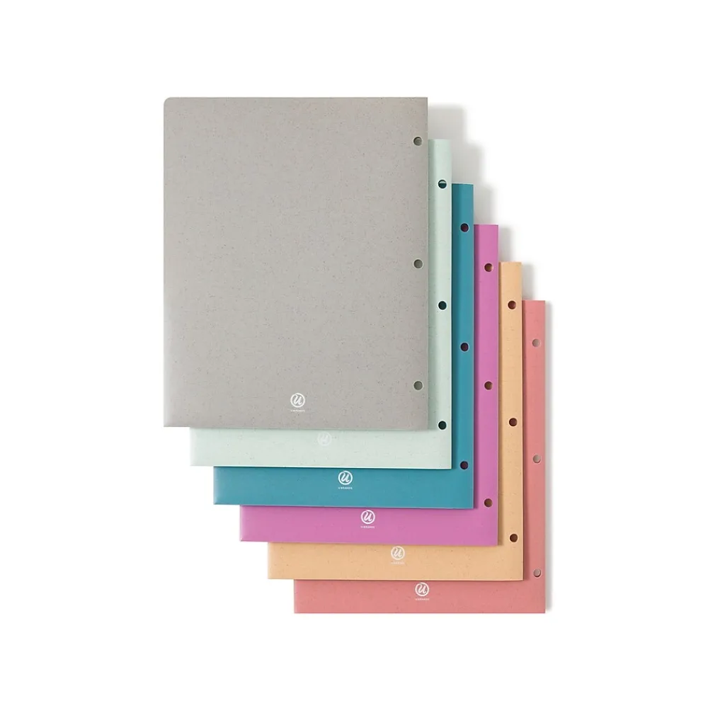 Pocket Folders|U Brands U-Eco 3-Hole Punched 2-Pocket Folders, Assorted Colors, 12/Pack (6600U01-12)