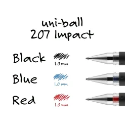 Pens|uni-ball uniball 207 Impact Gel Pens, Bold Point, 1.0mm, Blue Ink (65801)