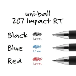 Pens|uni-ball uniball 207 Impact Retractable Gel Pens, Bold Point, 1.0mm, Red Ink (65872)