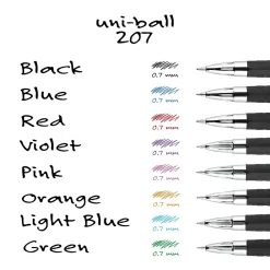 Pens|uni-ball 207 Signo RT Retractable Gel Pens, Medium Point, 0.7mm, Blue Ink, 4/Pack (45532PP)