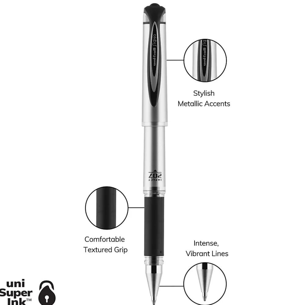Pens|uni-ball Impact Gel-Ink Pen Refill, Bold Tip, Black Ink, 2/Pack (65808PP)